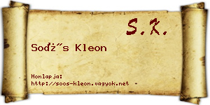 Soós Kleon névjegykártya